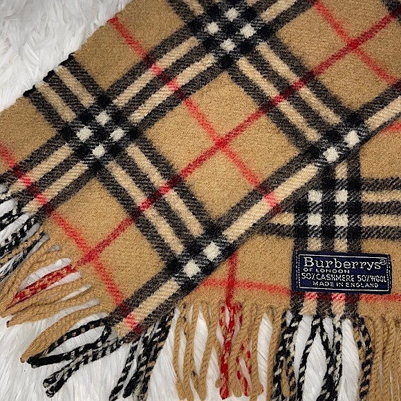 Burberry Accessories - Burberry Vintage Check Cashmere/Wool Scarf